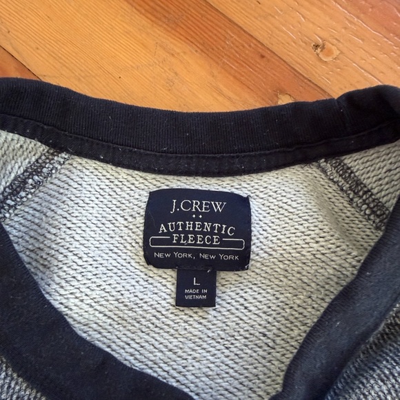 J Crew Authentic Fleece Blue Pullover Sweatshirt Large - Picture 2 of 4